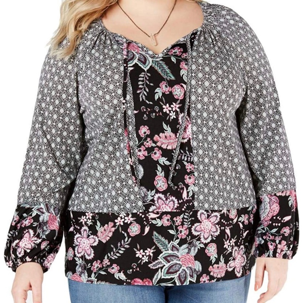 NWT Style & Co Floral Print Blouse SZ 2X